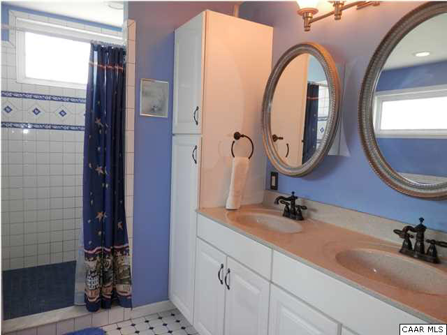 22140 Monrovia Road Orange, VA 22960 - Photo 14 of 43 Extra large double headed separate ceramic shower, his and her sinks w/ personal medicine cabinets.