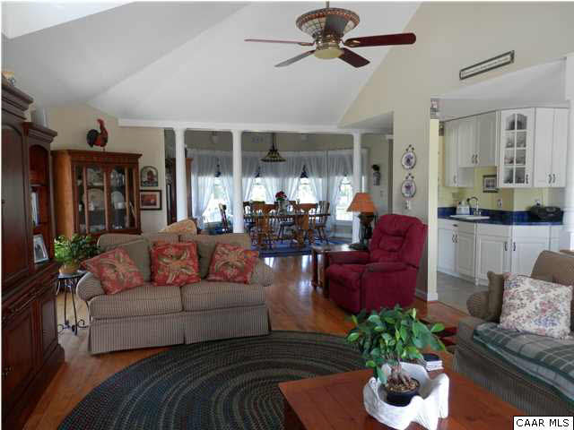 22140 Monrovia Road Orange, VA 22960 - Photo 4 of 43 Living Room, vaulted ceilings, ceiling fan, hardwood floors