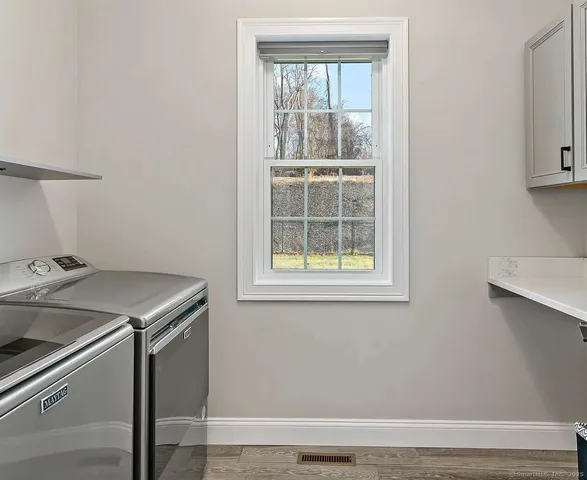a utility room with a window