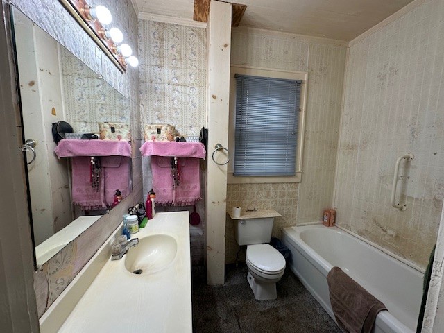 235 Old Mulberry Road Fayetteville, TN 37334 - Photo 13 of 37 a bathroom with a granite countertop toilet a sink and bathtub