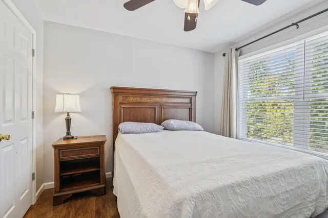 a view of a lake with a houses