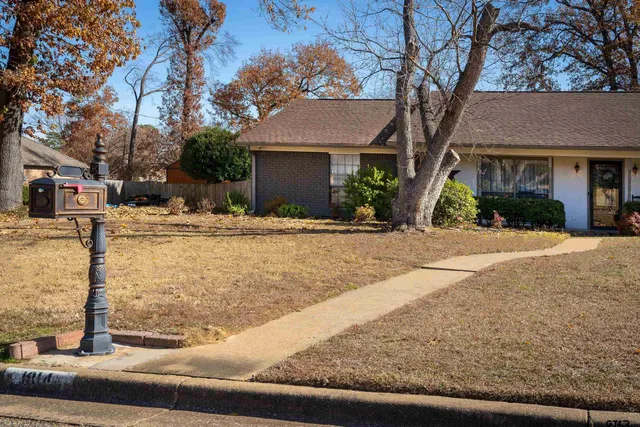 a view of a house with snow on the background