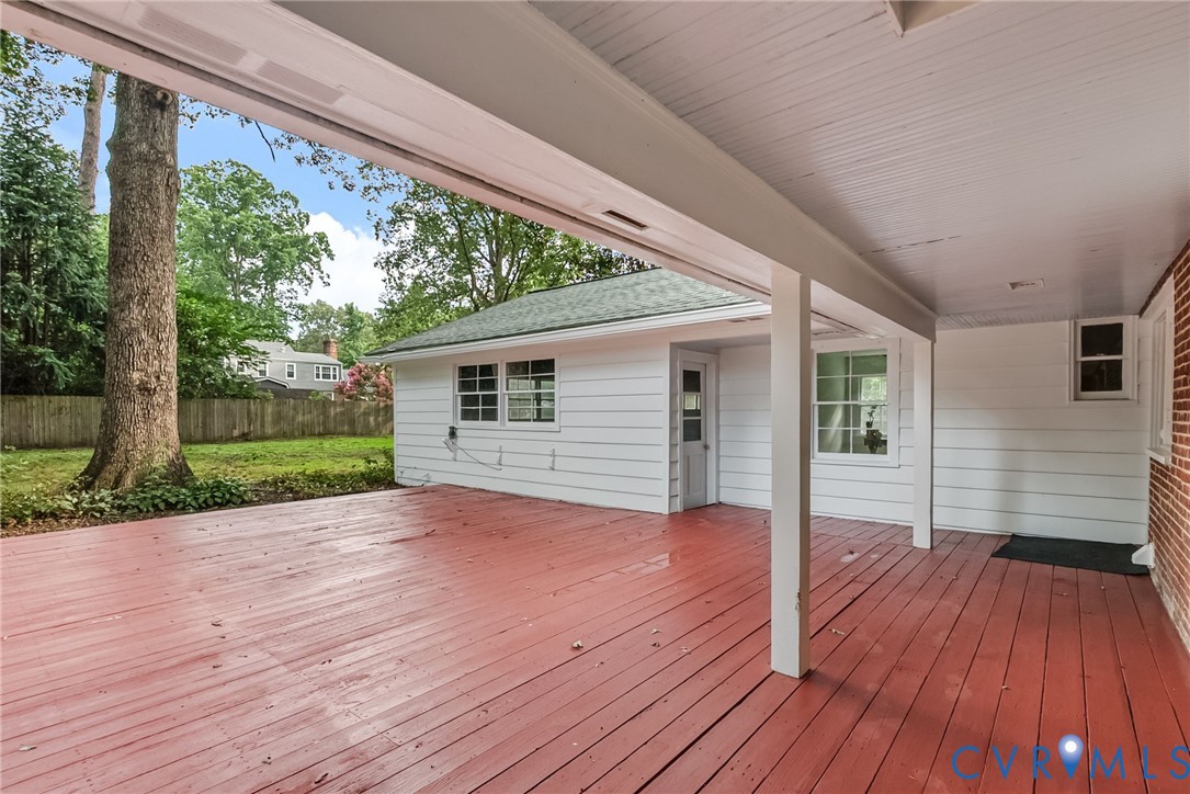 1136 Overbrook Road Petersburg, VA 23805 - Photo 46 of 51 Spacious covered deck featuring red-painted wood p