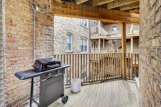 a view of a balcony with a sink