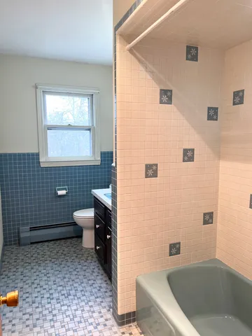 a bathroom with a sink a bathtub and a shower