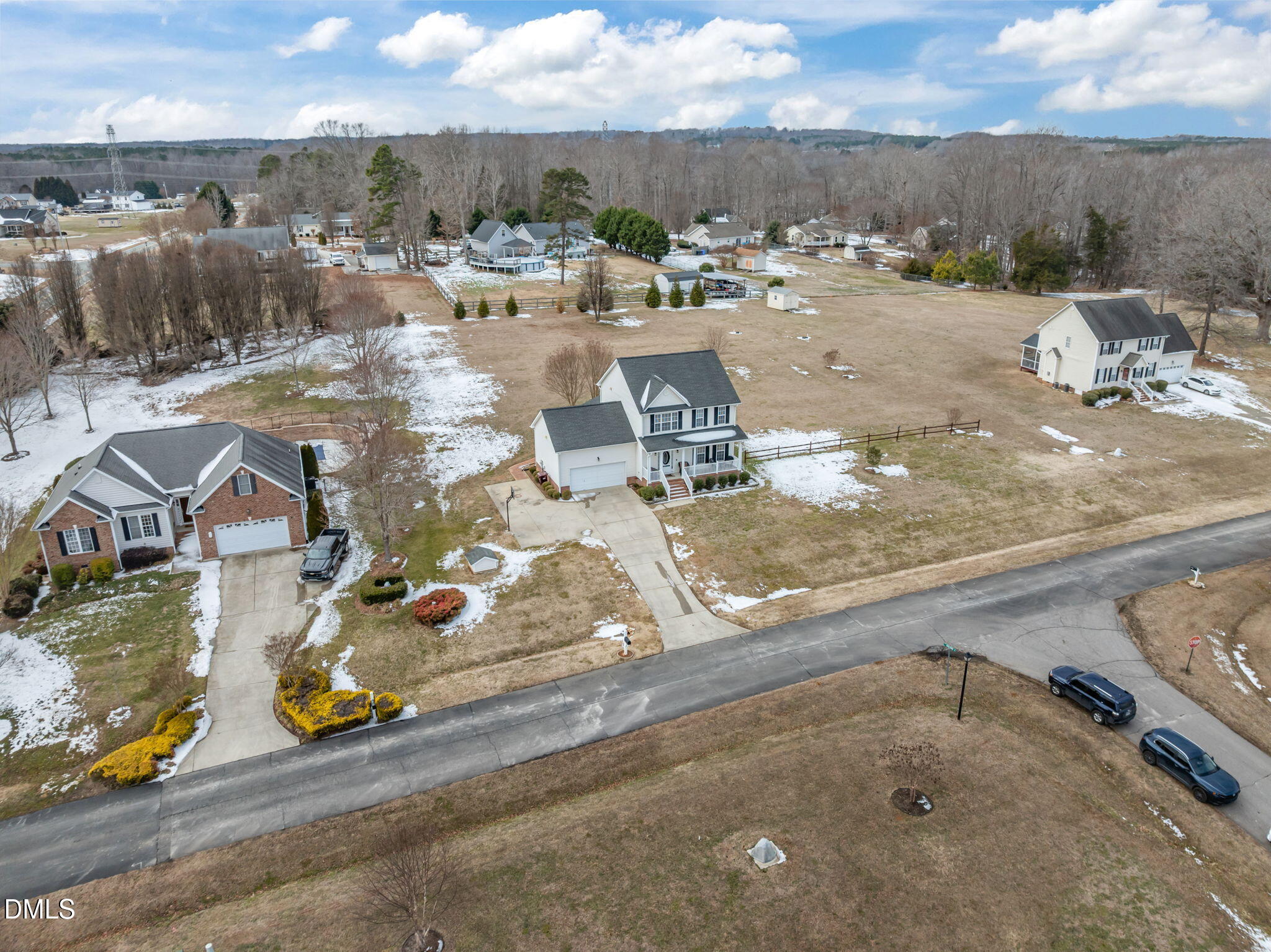 51 Water Front Lane Timberlake, NC 27583 - Photo 50 of 57 an aerial view of a houses with a yard