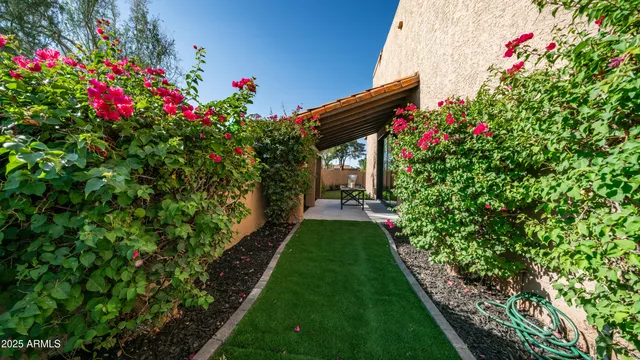 a outdoor space with sitting area