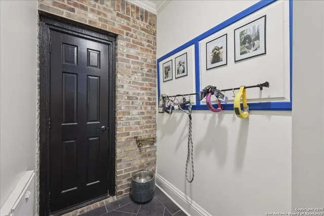 a view of a door and a hallway