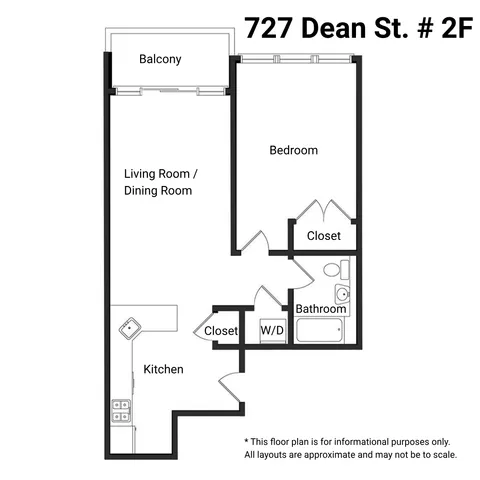 $930,000 | 727 Dean Street, Unit 2F | Prospect Heights