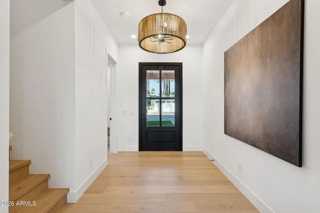 a front view of a mirror and window