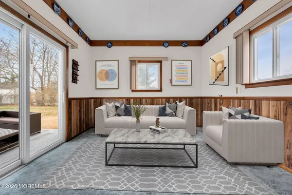 a view of a room with an entryway