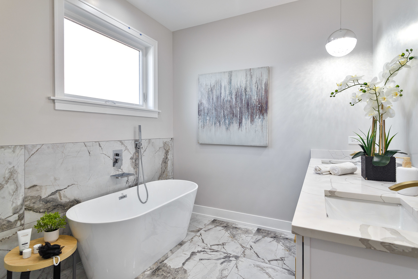 4602 North Springfield Avenue Chicago, IL 60625 - Photo 14 of 30 a bathroom with a sink a toilet and mirror