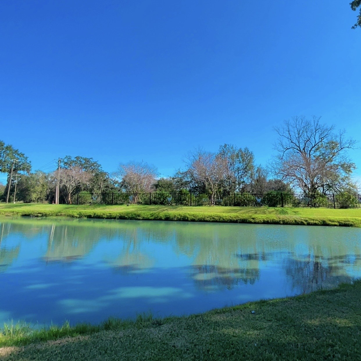 345 Sandy Trail Angleton, TX 77515 - Photo 18 of 18 a view of a lake with houses in the background