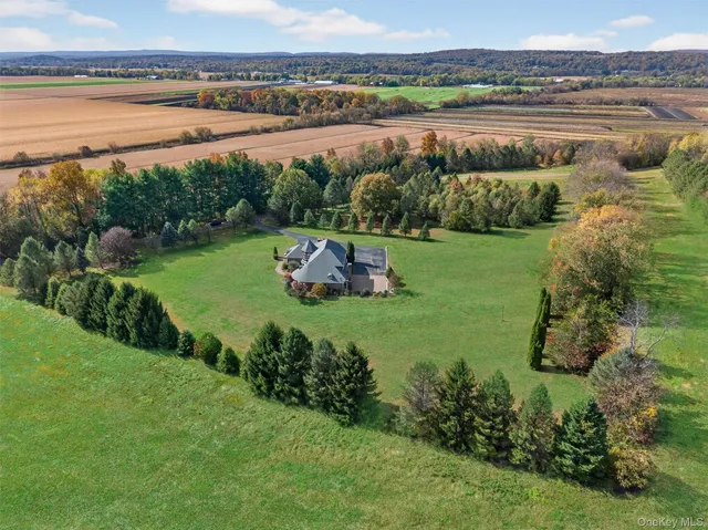 a view of a lake with a big yard