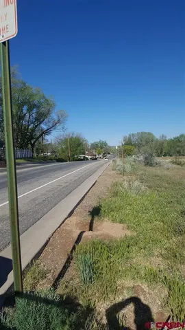 a view of a yard with an trees