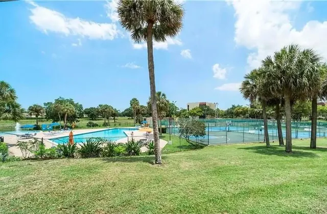 a view of a garden with a slide