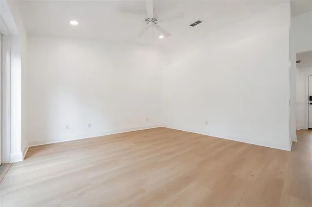 an empty room with an entryway