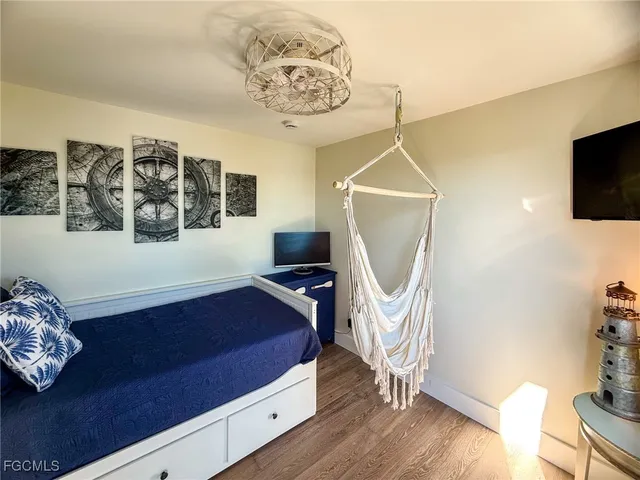 a view of roof deck with seating space