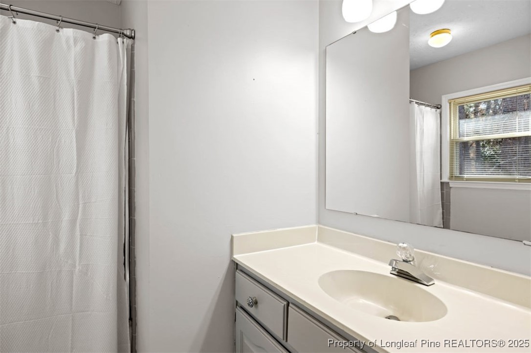 6922 South Staff Road Fayetteville, NC 28306 - Photo 27 of 45 a bathroom with a sink vanity and a mirror