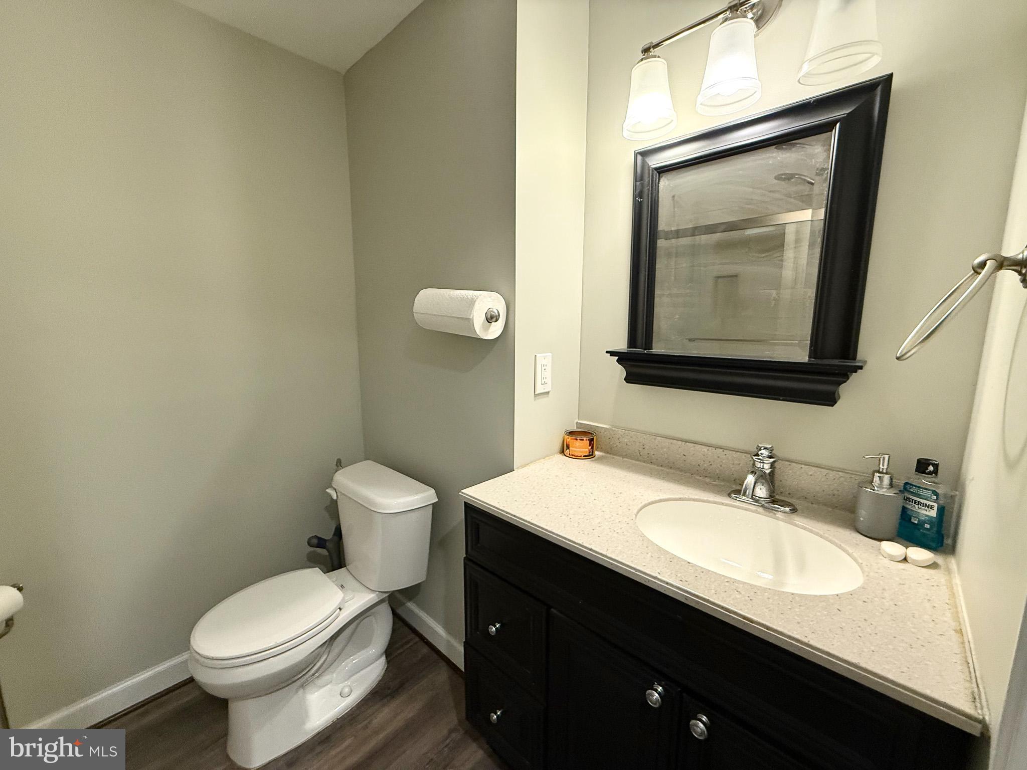 6421 Spring Lake Drive Burke, VA 22015 - Photo 34 of 65 a bathroom with a toilet a sink and mirror