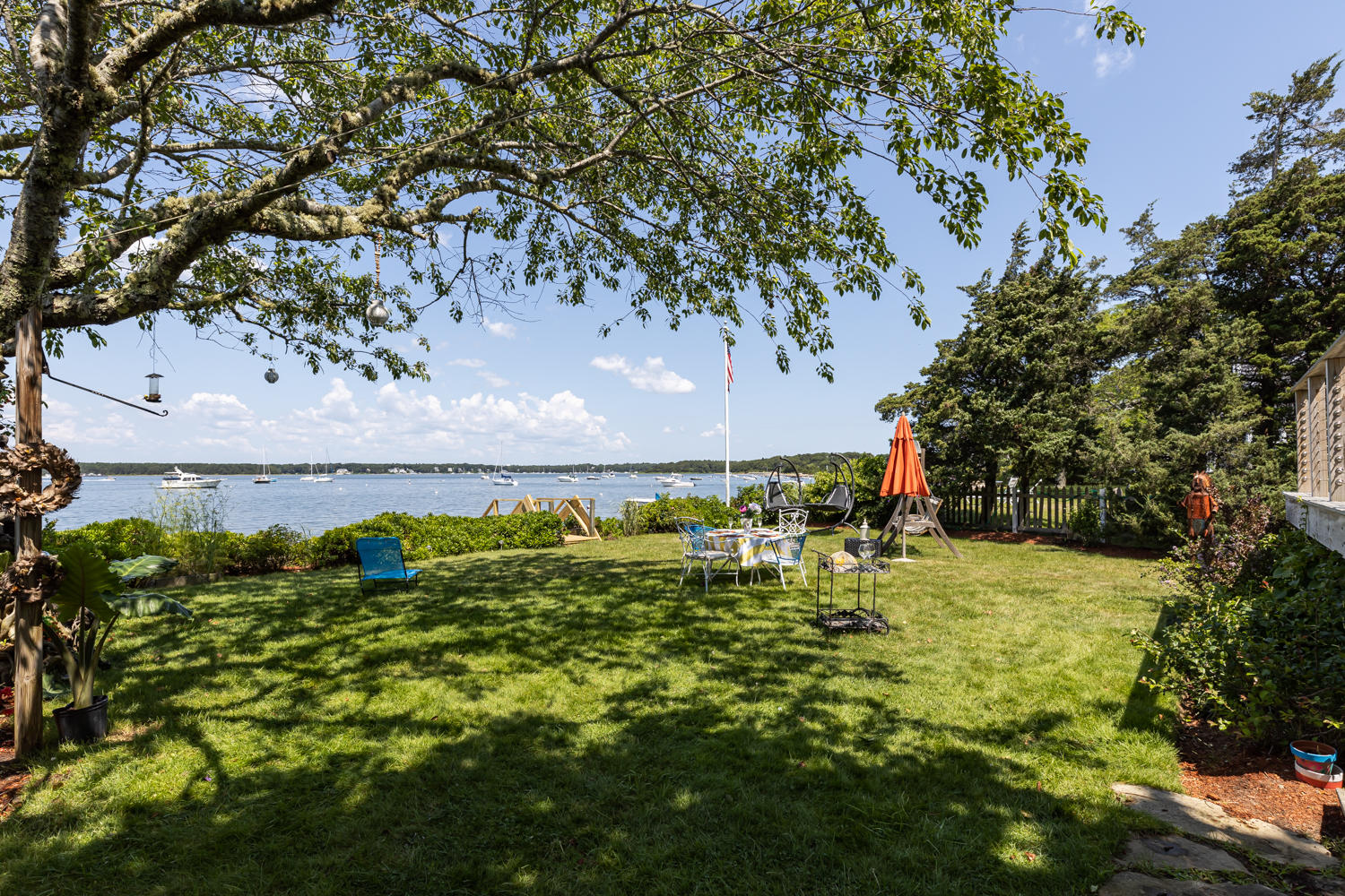 37 Seconsett Point Road Mashpee, MA 02649 - Photo 22 of 28 a view of a large yard with large trees