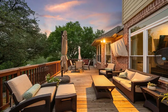 a view of outdoor space with seating area