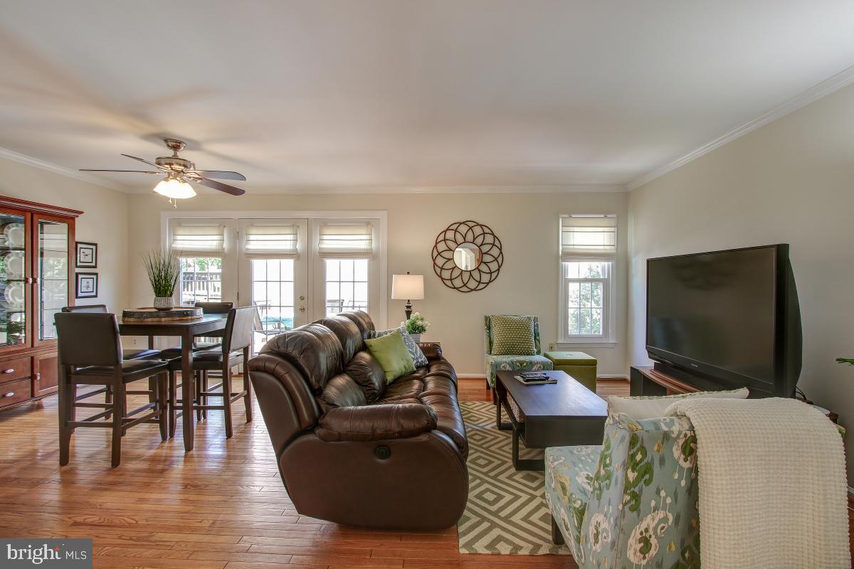 3856 Inverness Road Fairfax, VA 22033 - Photo 16 of 42 Open Living Area w/ Transom Windows & French Doors
