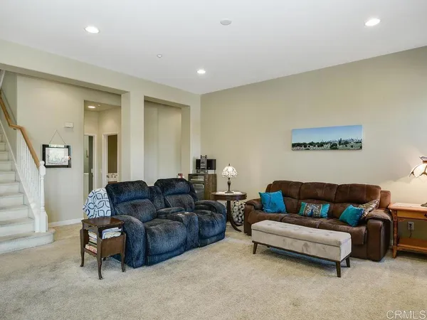 a living room with furniture