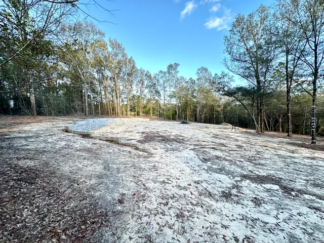a backyard of a house with lots of green space