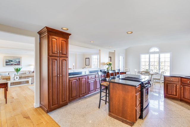 a kitchen with lots of counter top space