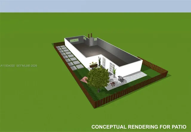 a view of a small yard