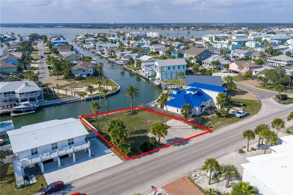 an aerial view of a house