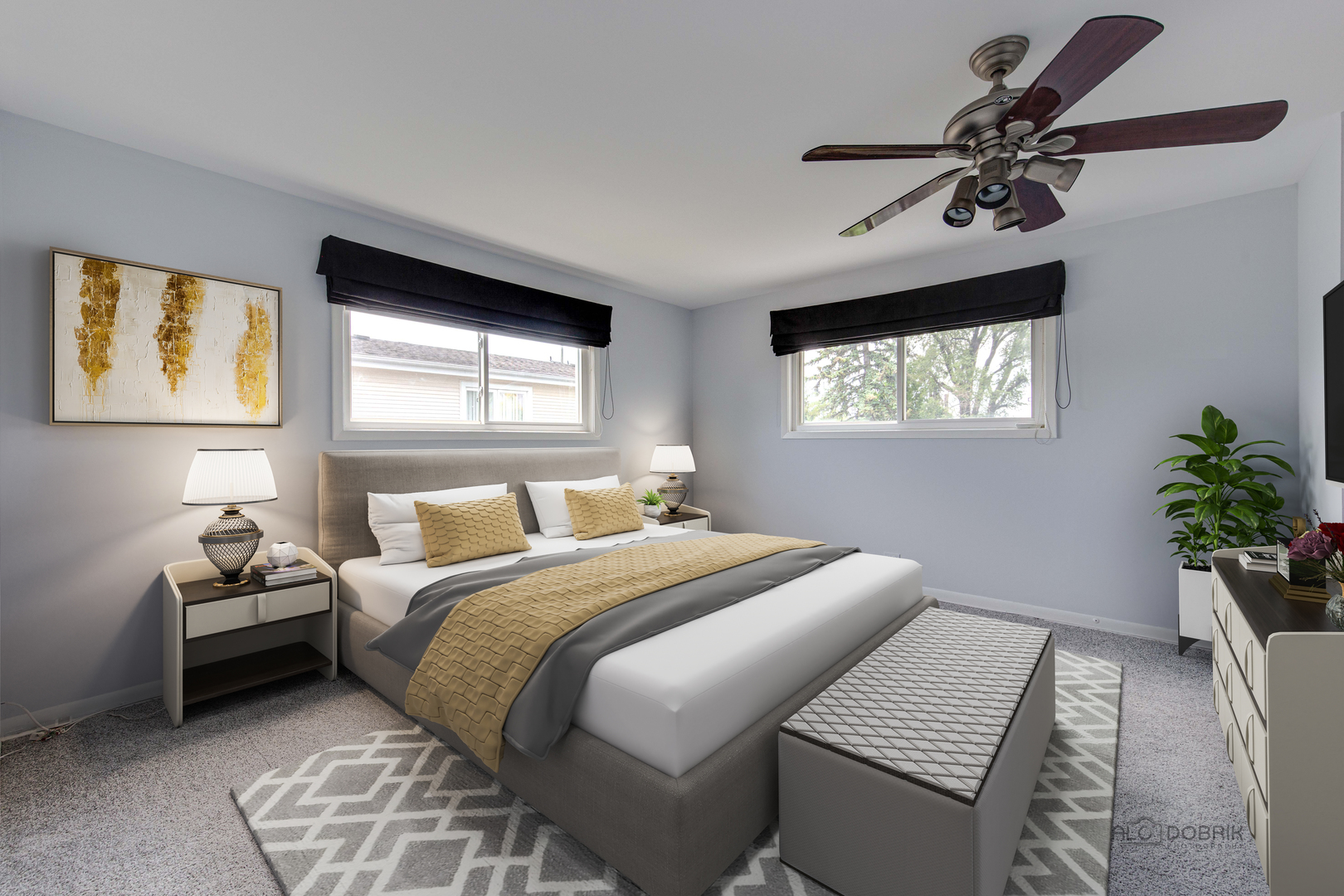 9747 Huber Ovl Niles, IL 60714 - Photo 25 of 38 a bed room with bed and a couch