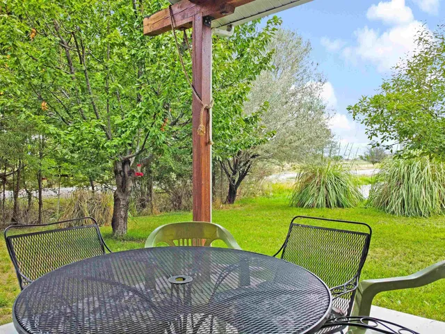 a view of a park with a slide