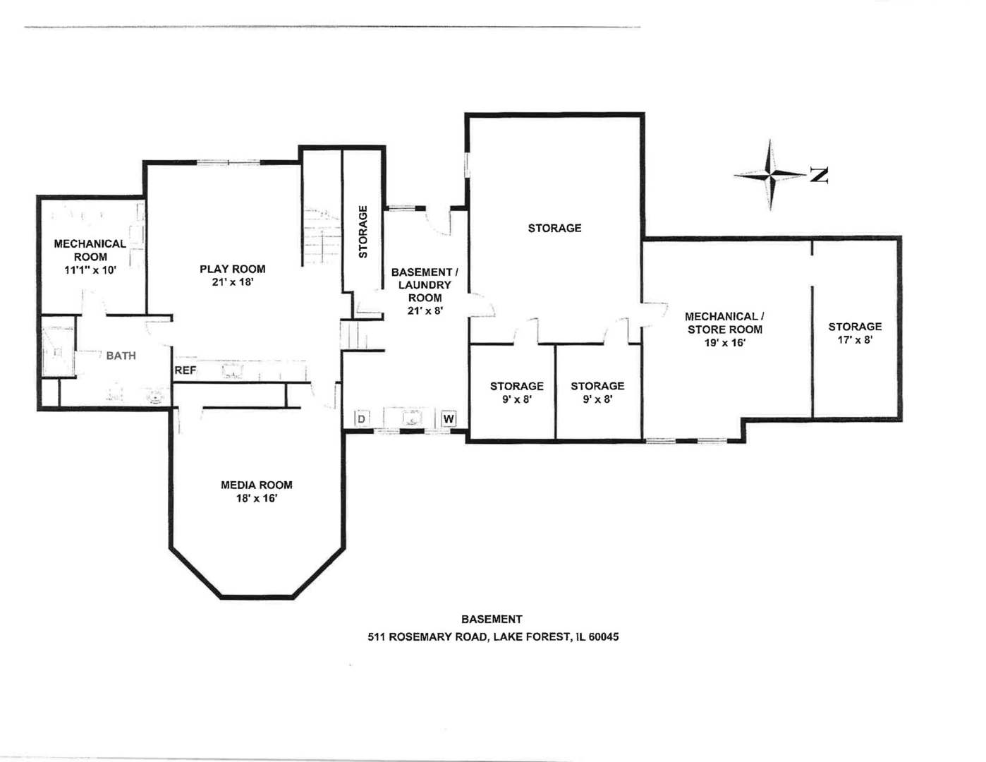 511 Rosemary Road Lake Forest, IL 60045 - Photo 40 of 40 a picture of a floor plan