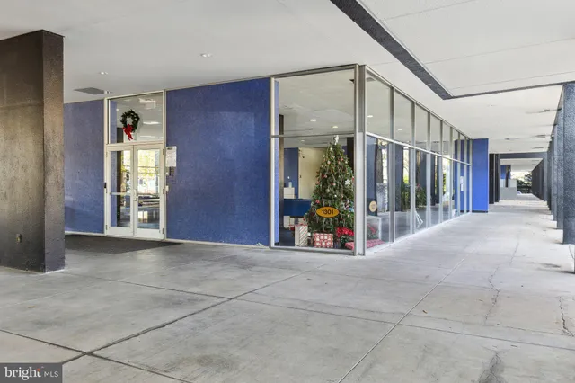 a front view of a building