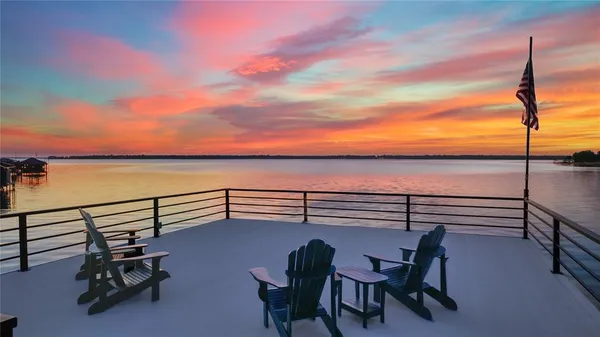 a view of a terrace with outdoor seating