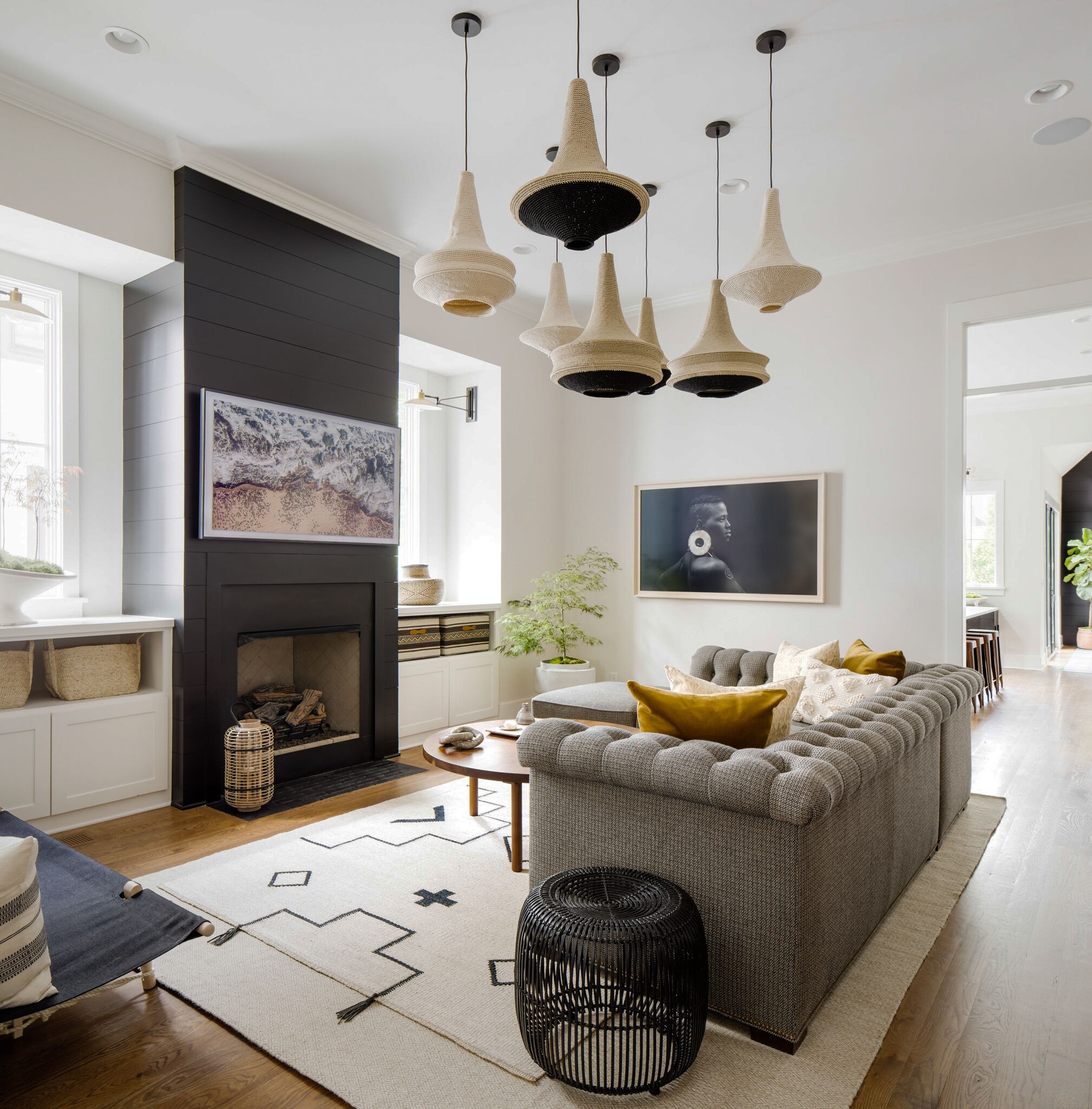 853 B Bradford Avenue Nashville, TN 37204 - Photo 6 of 49 a living room with furniture and a fireplace