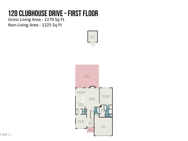 a view of a patio with a table and chairs