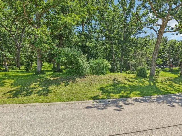 a view of a garden with a bench