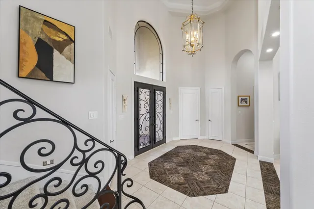 a view of a hallway with entryway