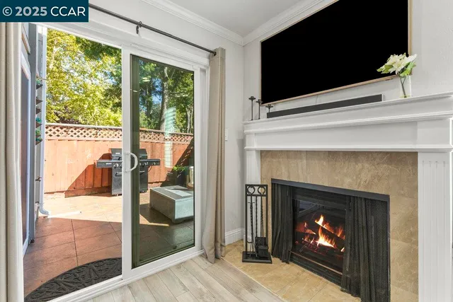 a outdoor space with balcony