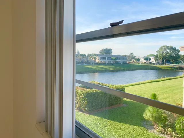 a view of lake from balcony