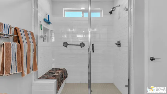 a bathroom with a shower