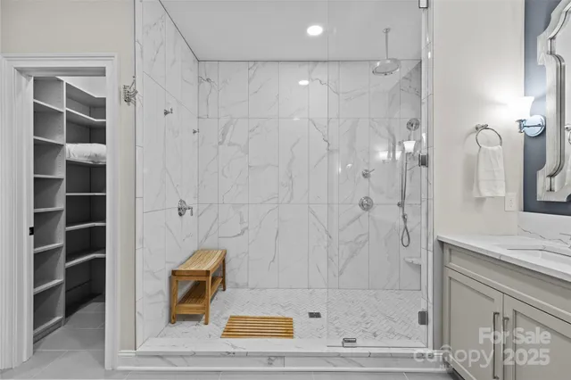 a bathroom with a shower