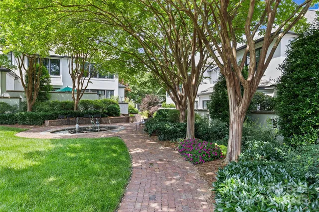 a view of a chairs and table in backyard