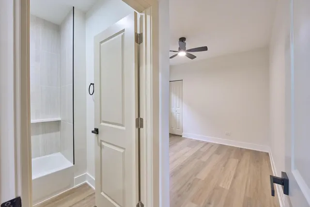 a bathroom with a shower