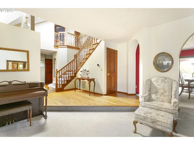 a living room with furniture