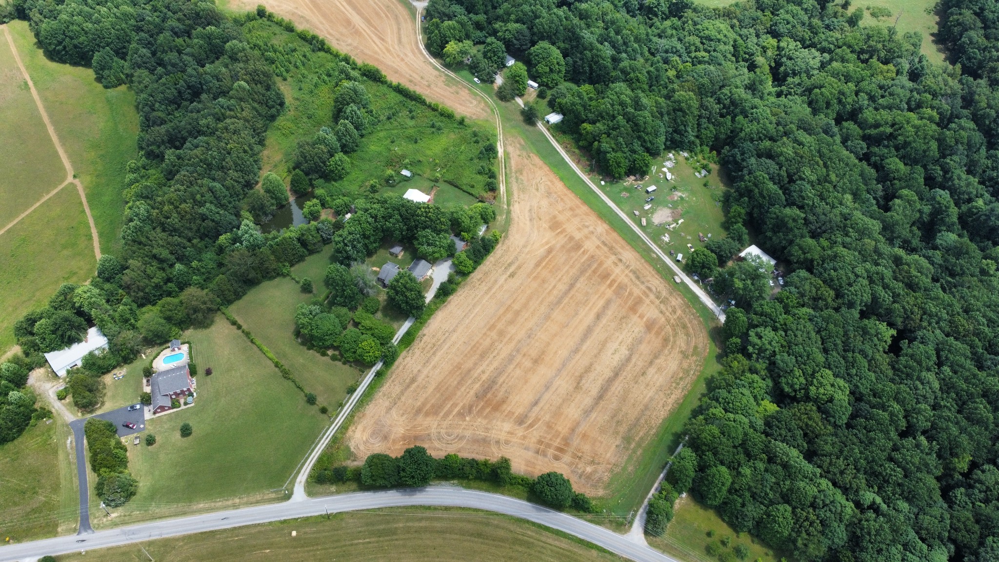 a view of a yard with plants