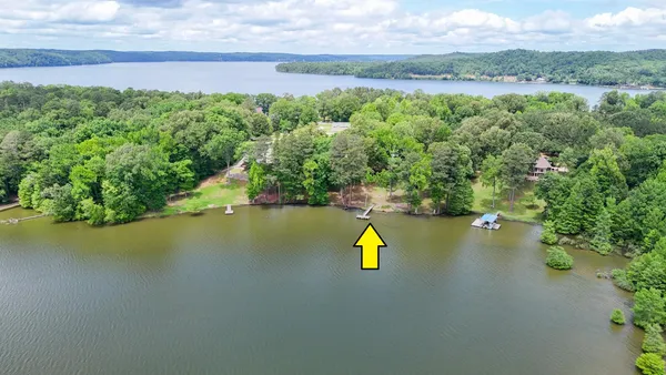 a view of a lake with a mountain